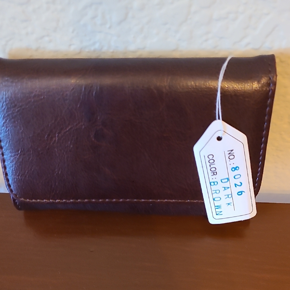 Ampere Dark Brown Leather Wallet New